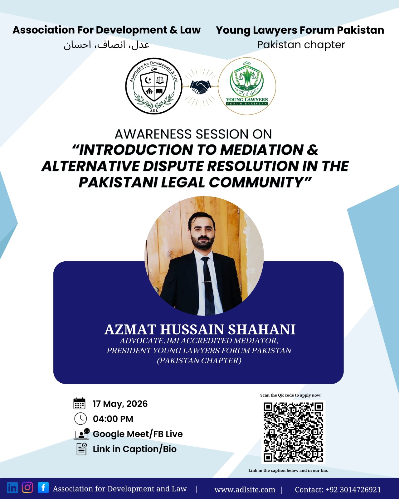 Introduction to Mediation & Alternative Dispute Resolution in the Pakistani Legal Community ~ ADL X YLF