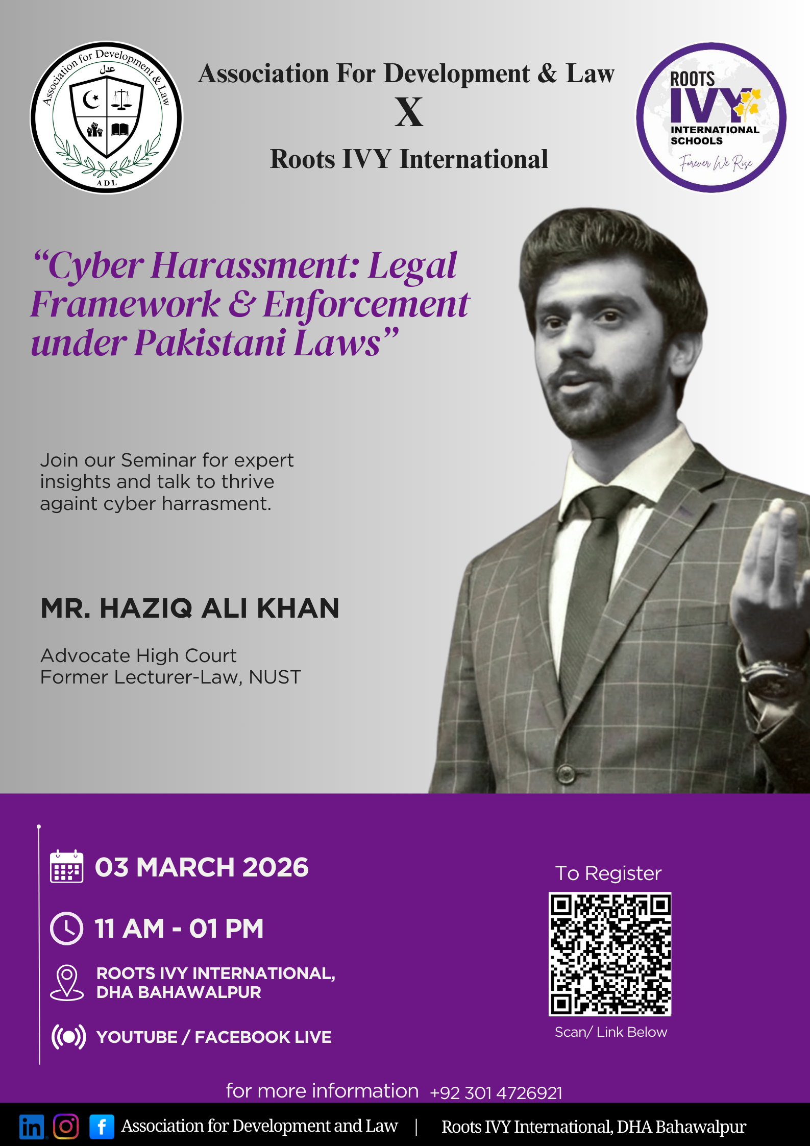 Cyber Harassment: Legal Framework & Enforcement  under Pakistani Law - ADL x Roots IVY